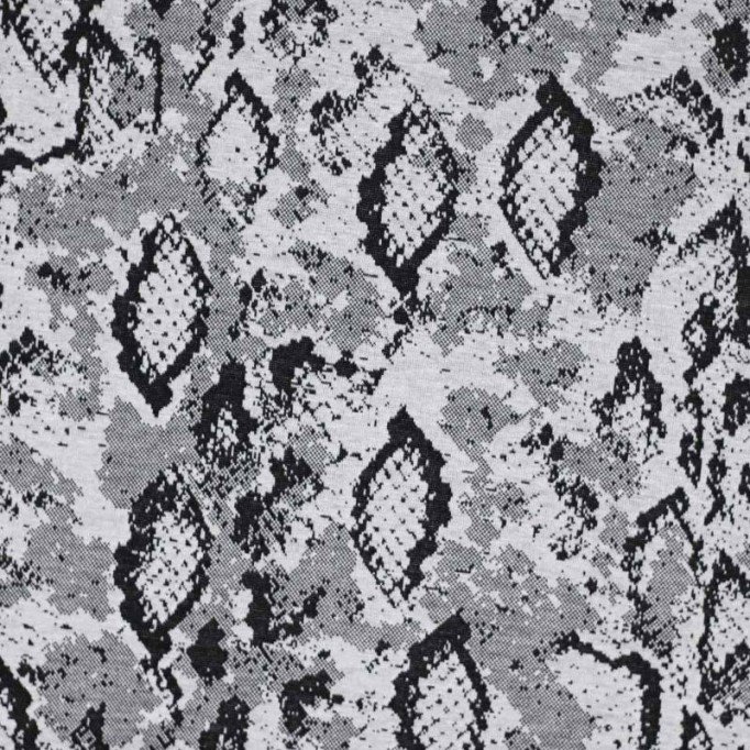 Jacquard Fabric - Snake Pattern Grey - (Jersey Fabrics)