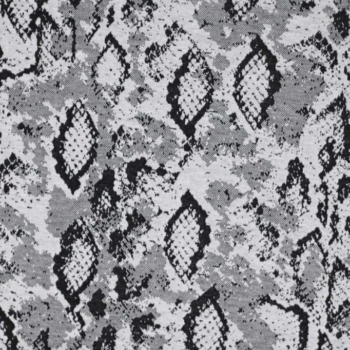 Jacquard Stof - Slang Dessin Grijs - (Jersey Stoffen)