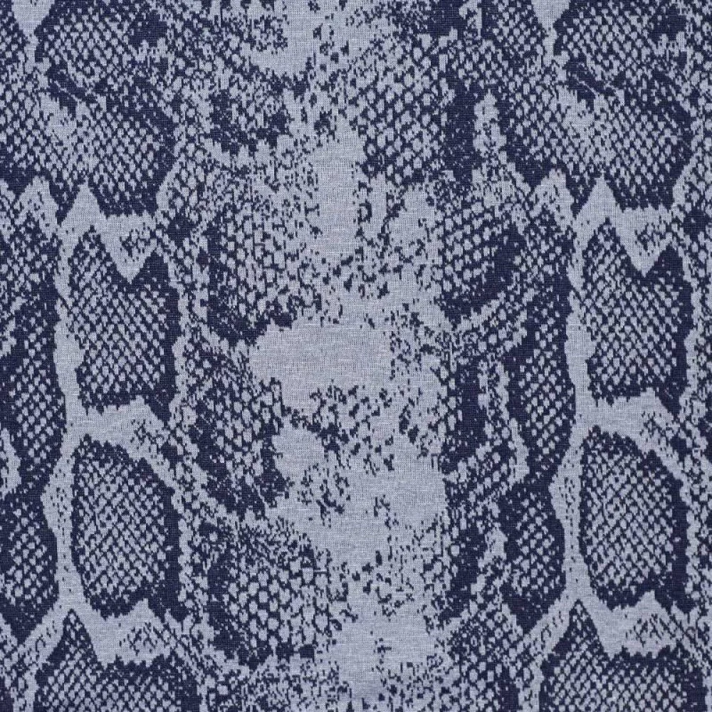 Strik Jacquard Stof - Slange Mønster Jeans Strik Jacquard Stof - Slange Mønster Jeans - (Jerseystoffer)