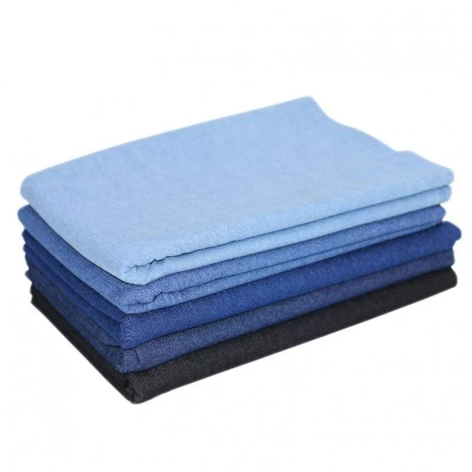 Jeans Stof Katoen 8-OZ 5 Kleuren 2 Meter Pakket - (Jeans Stoffen Katoen)
