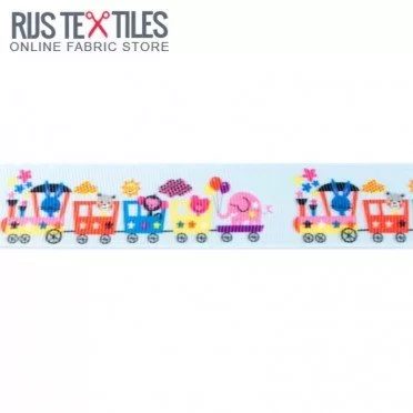 Grosgrain Ribbon - Train Blue 25mm - (Ribbons )
