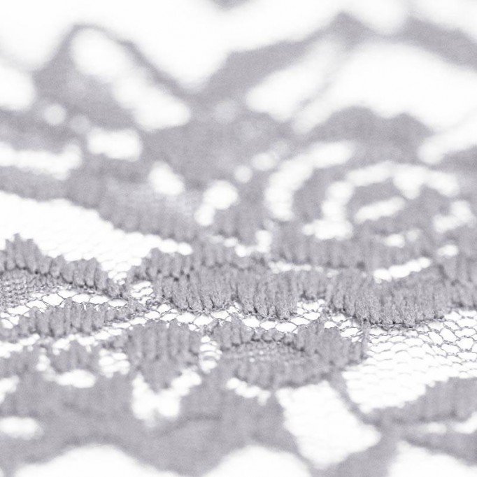 Kant Stof Stretch Light Grijs - (Kant Stoffen)