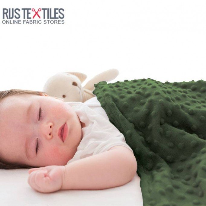 Tessuto Minky Pile Verde Militare - (Tessuto Minky Pile )