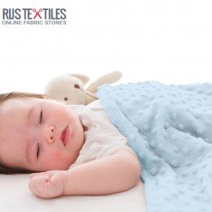 Tessuto Minky Pile Blu Chiaro