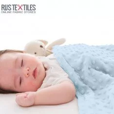 Tessuto Minky Pile Blu Chiaro