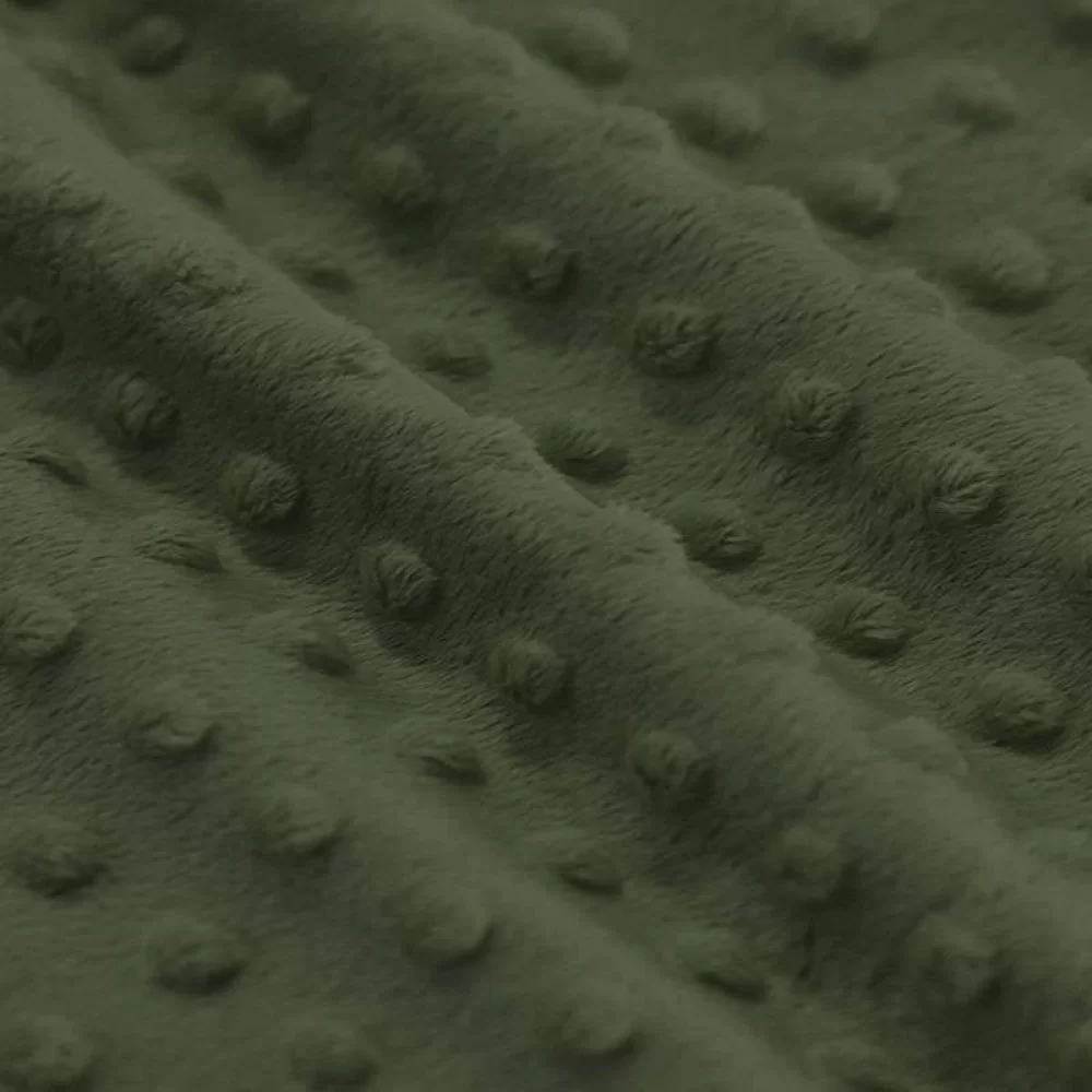 Tissu Minky Polaire Armée Verte