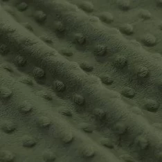 Tessuto Minky Pile Verde Militare