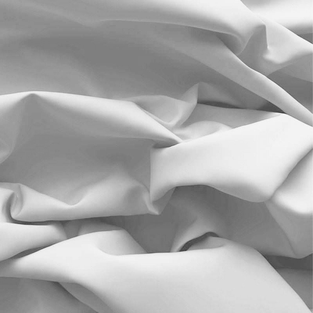 Popeline Di Cotone Tessuto Grigio Argento
