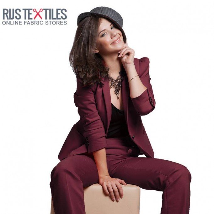 Baumwollsatin Stretch Stoff Bordeaux - (Modestoffe)