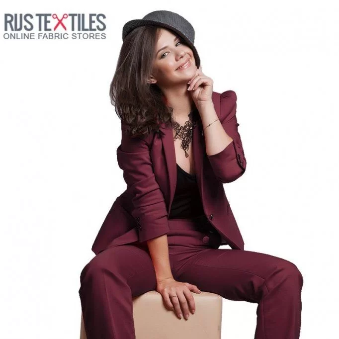 Tessuto Raso Di Cotone Stretch Bordeaux - (Tessuti Moda)