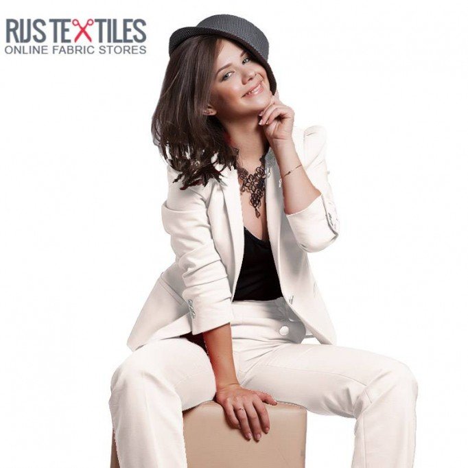 Tessuto Raso Di Cotone Stretch Ecru - (Tessuti Moda)