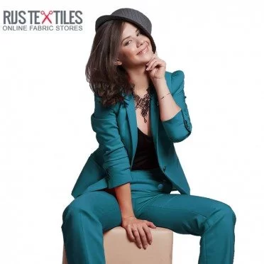 Cotton Satin Stretch Fabric Petrol Modne Tkaniny
