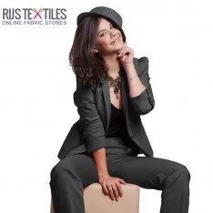 Cotton Satin Stretch Fabric Dark Grey