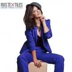 Cotton Satin Stretch Fabric Cobalt