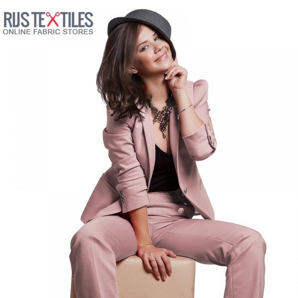 Cotton Satin Stretch Fabric Nude Pink