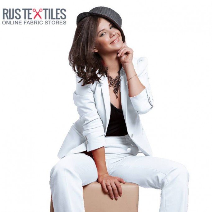 Tessuto Raso Di Cotone Stretch Bianco - (Tessuti Moda)