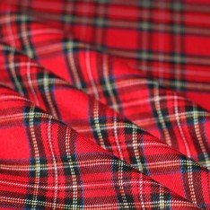Scottish Tartan Fabric Small Red Stuwart