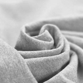 French Terry Stoff Hellgrau Meliert