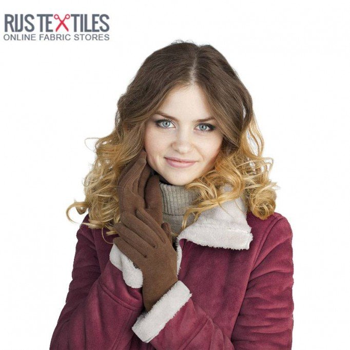 Sherpa Faux Fur Lamb Fabric Bordeaux - (Fashion Fabrics)