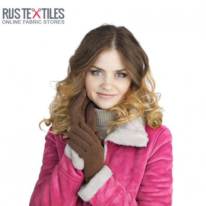 Baranek Plusz Zamsz Tkanina Fuksja | Rijs Textiles