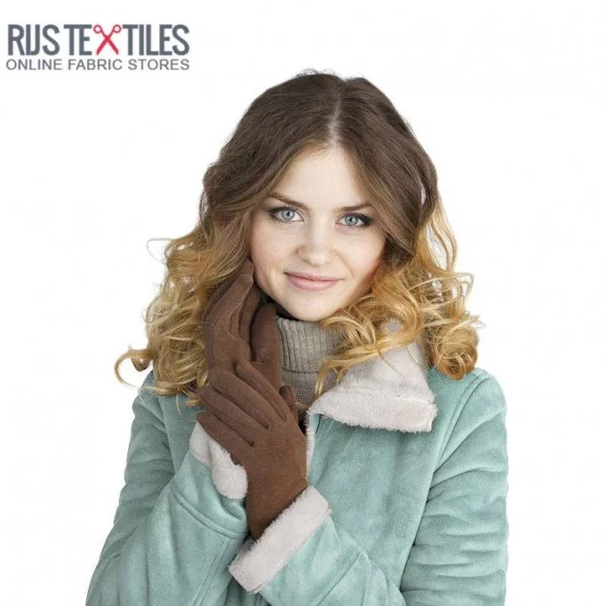 Suede Teddy Stof Zeegroen - (Mode Stoffen)