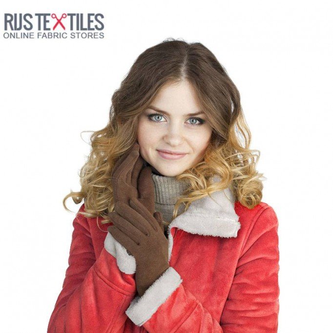 Baranek Plusz Zamsz Tkanina Czerwony | Rijs Textiles