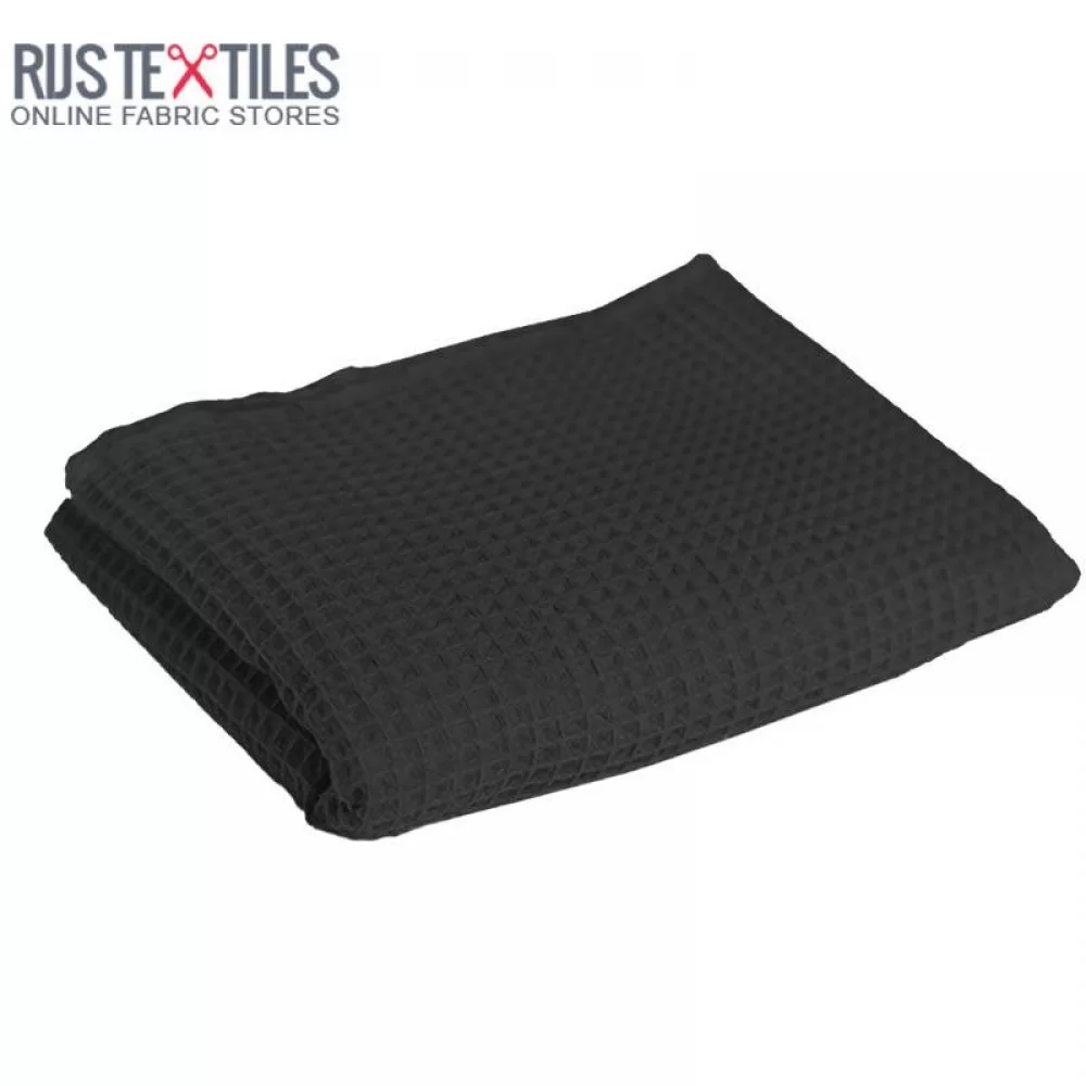 Waffle Pique Fabric Black - (Waffle Pique Fabrics)