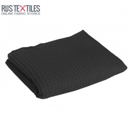 Waffle Pique Fabric Black Waffle Pique Fabric Black